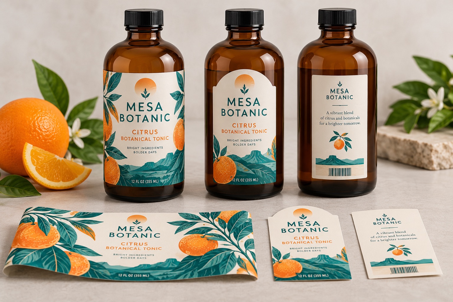 Illustrative packaging concept: Wraparound vs. Front-and-Back Bottle Labels