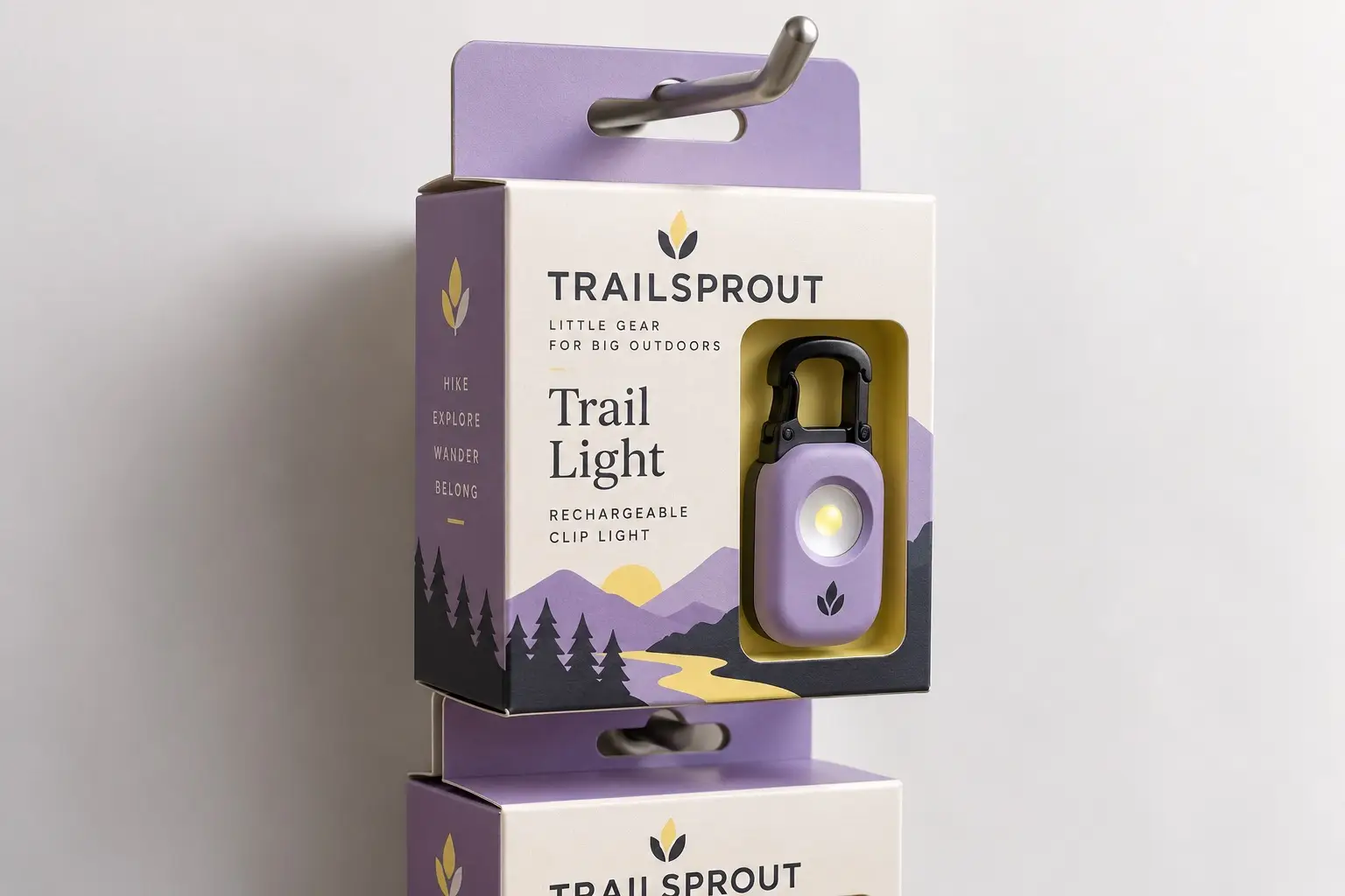 Illustrative fictional TRAILSPROUT packaging concept