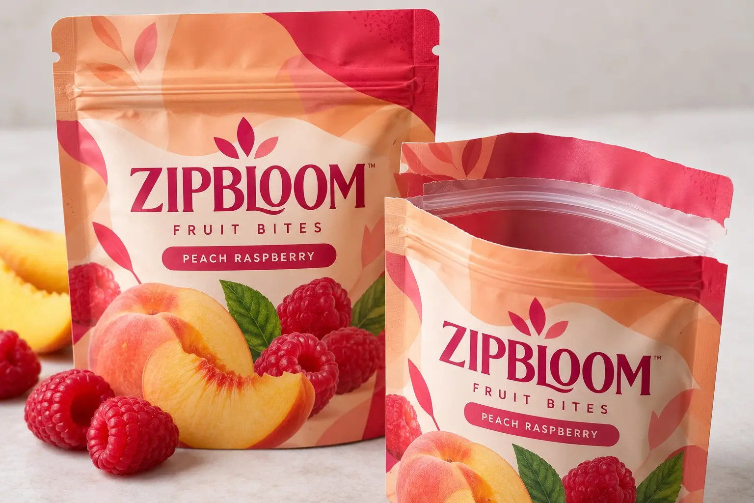 Illustrative fictional ZIPBLOOM packaging concept