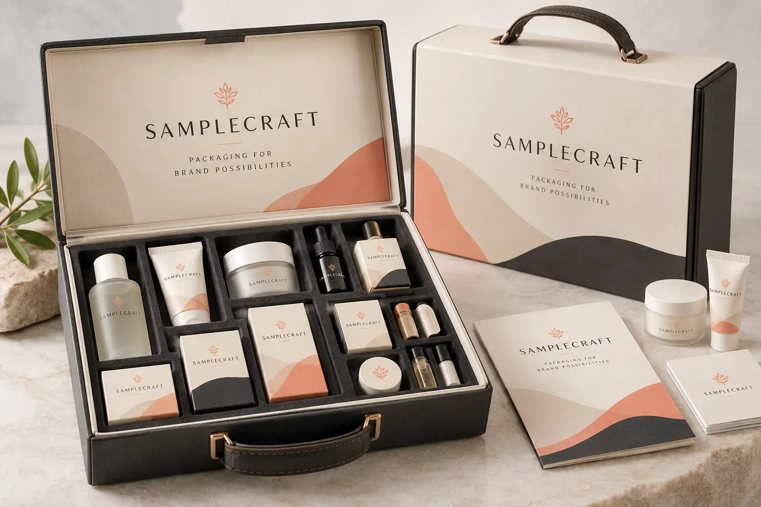 Illustrative fictional SAMPLECRAFT packaging concept